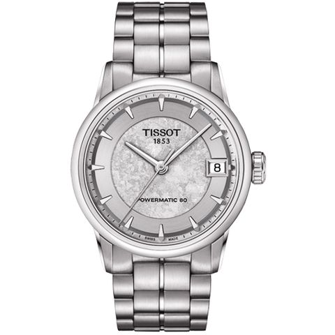 TISSOT 天梭 官方授權  LUXURY 少女峰經典機械腕錶/銀/33mm/T0862071103110