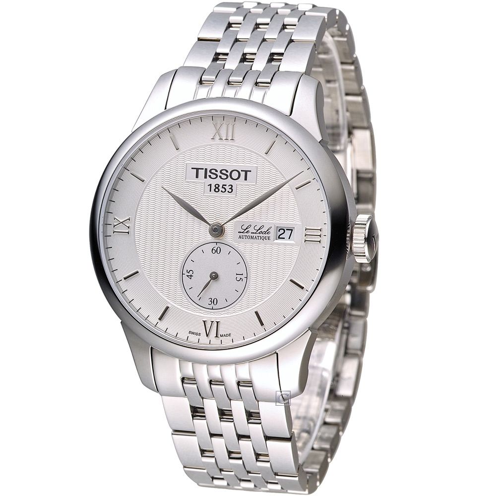 TISSOT 天梭   官方授權  Le Locle 立洛克小秒針機械錶 T0064281103801-白