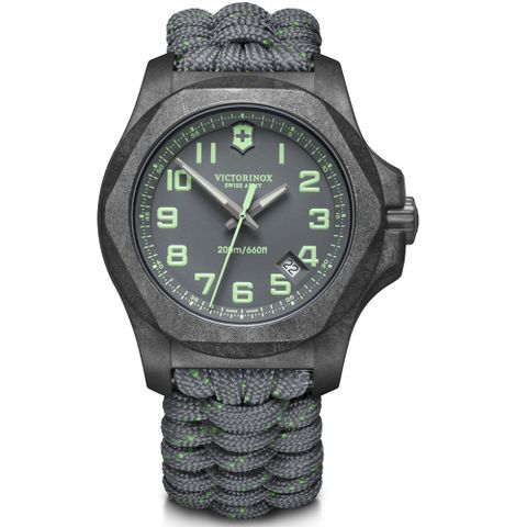 VICTORINOX 維氏 SWISS ARMY 瑞士 I.N.O.X. Carbon 碳纖錶殼運動腕錶-VISA-241861 灰