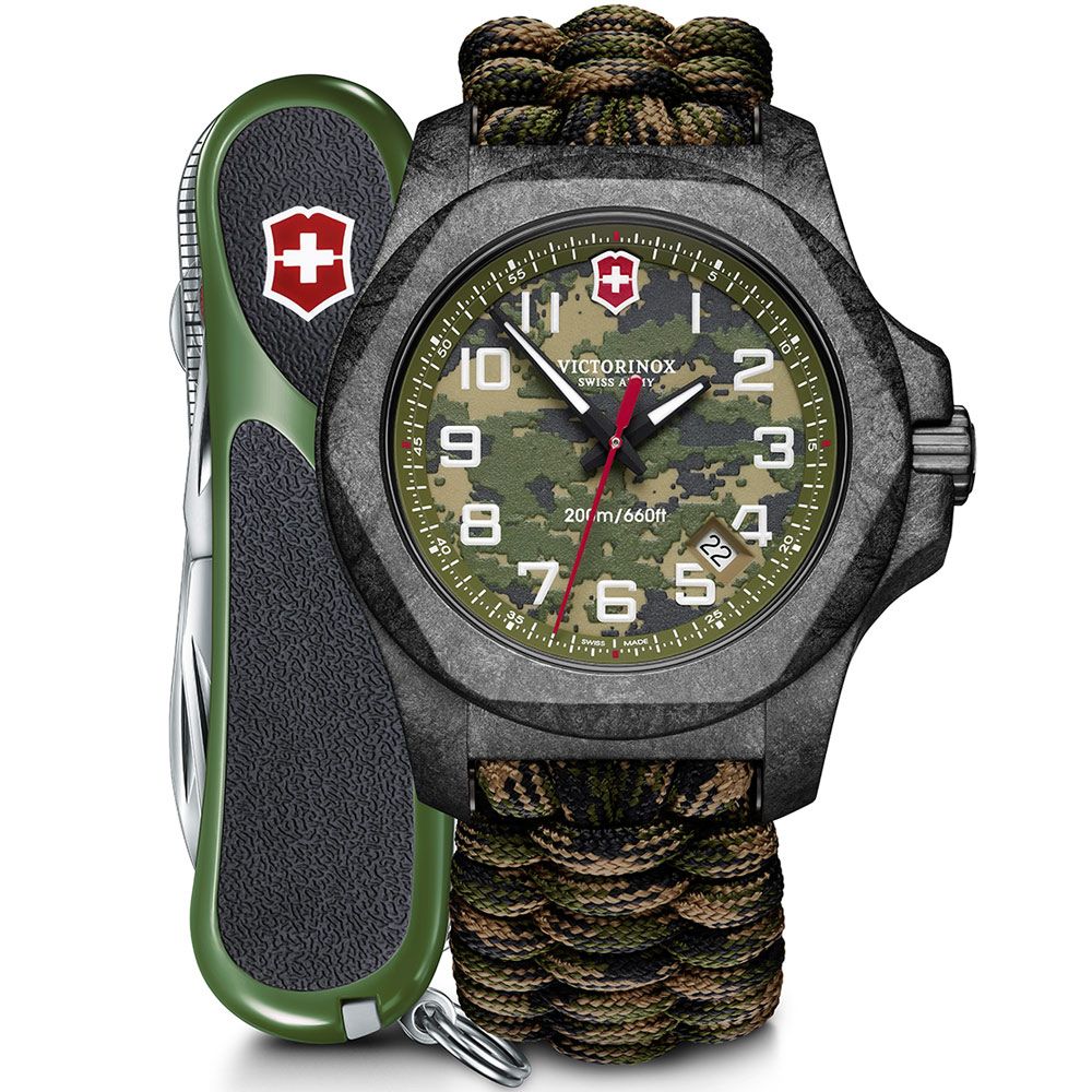 VICTORINOX 維氏  Swiss Army 瑞士 I.N.O.X. Carbon Limited Edition 碳纖維迷彩限量腕錶-VISA-241927.1/43mm