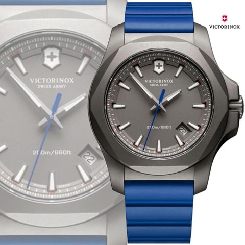 VICTORINOX 維氏 瑞士 I.N.O.X. Titanium 鈦金屬潛水腕錶-藍 橡膠帶43mm(VISA-241759 防水200米)