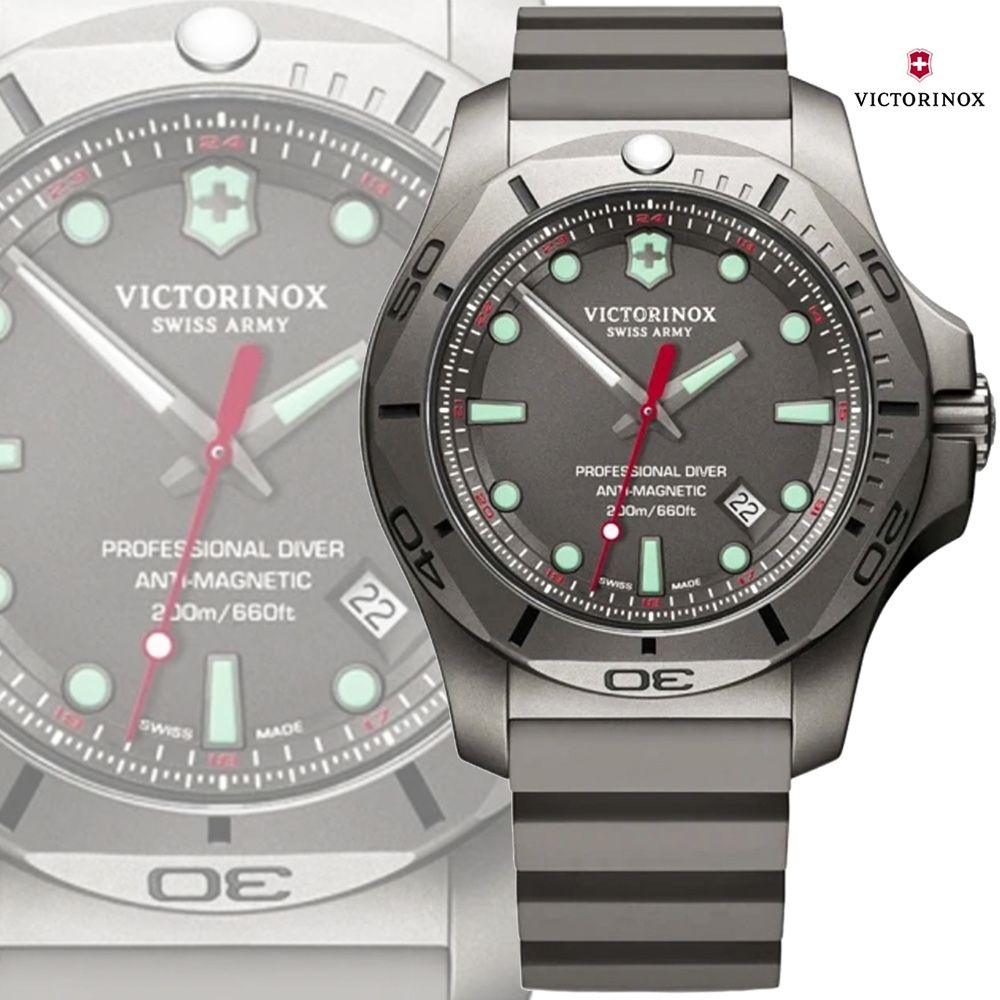 VICTORINOX 瑞士維氏  瑞士 I.N.O.X. Professional Diver 200米潛水腕錶-灰45mm(VISA-241810 防水200米)