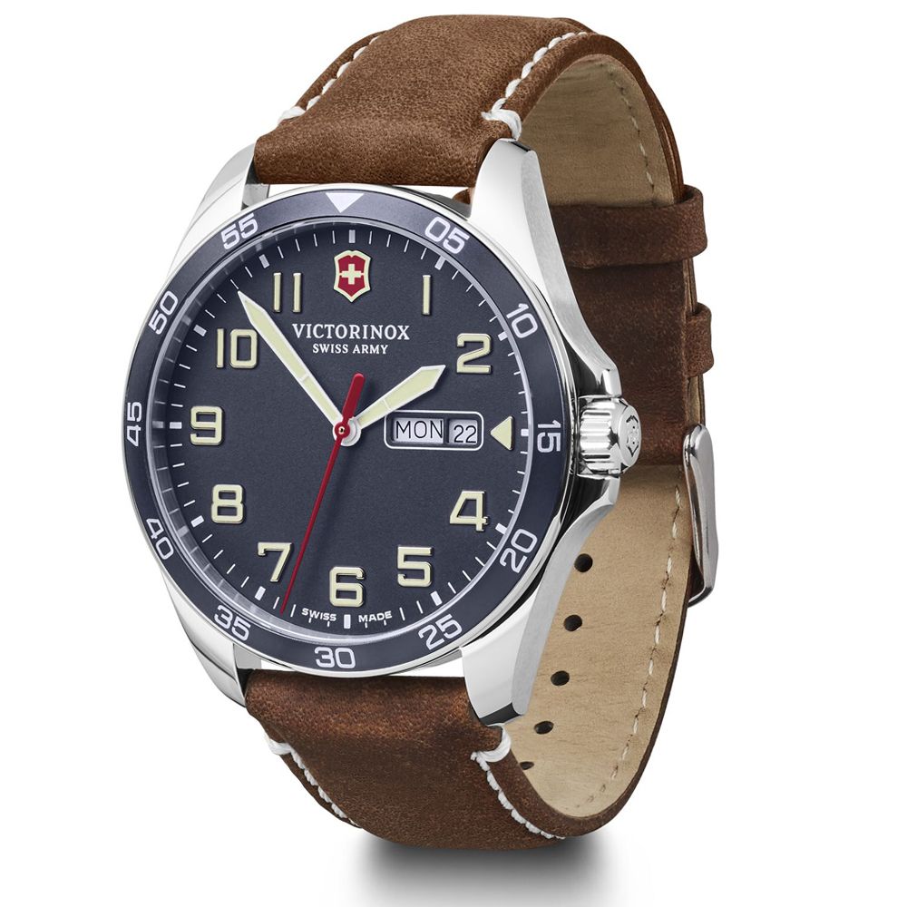 VICTORINOX 瑞士維氏  瑞士 Fieldforce時尚手錶 男錶 手錶 棕色 VISA-241848 藍