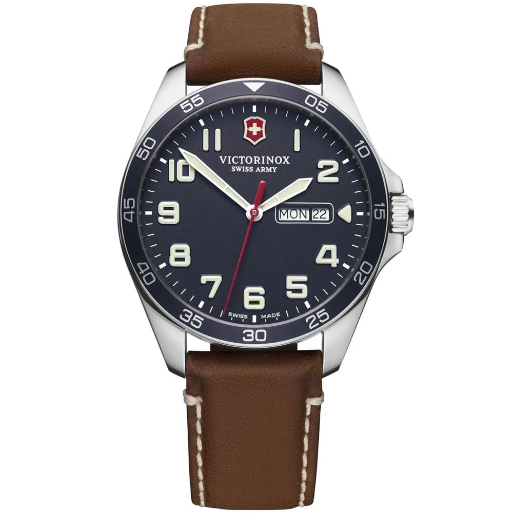 VICTORINOX 瑞士維氏 Fieldforce 經典腕錶-棕x藍 雙11 特惠 42mm / VISA-241848