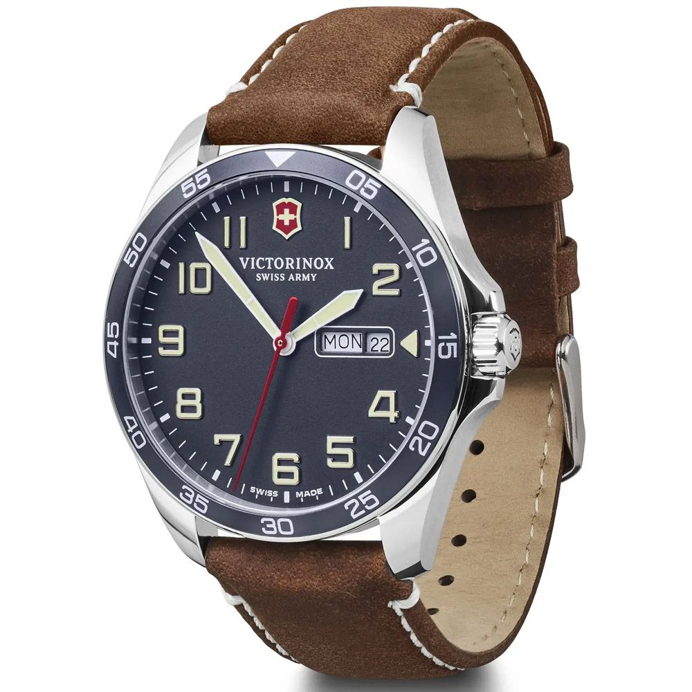 VICTORINOX 瑞士維氏 Fieldforce 經典腕錶-棕x藍 雙11 特惠 42mm / VISA-241848