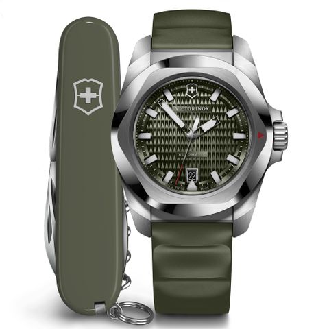 VICTORINOX 瑞士維氏 I.N.O.X. Automatic機械錶套組 男錶 手錶-41mm 綠色242017.1