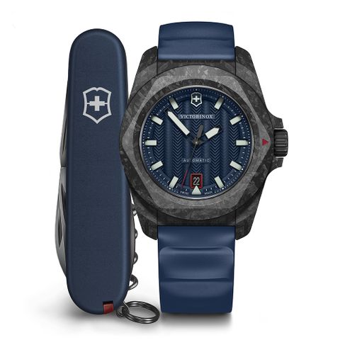 VICTORINOX 瑞士維氏 I.N.O.X. 碳纖維 機械錶 男錶 手錶-41mm藍色VISA-242022.1