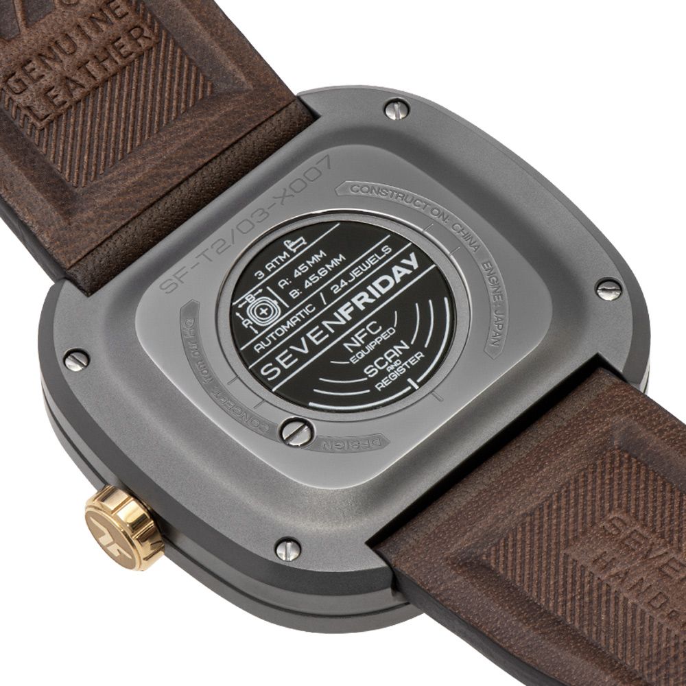 SEVENFRIDAY  T系列 自動上鍊機械錶-咖啡/45X45.6mm T2/03