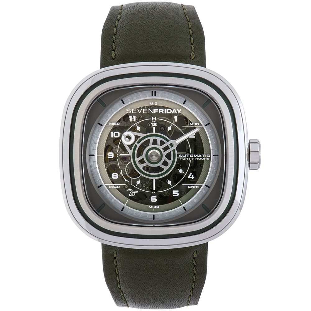 SEVENFRIDAY  T系列 軍綠色漸層機械錶-45mm(T1/06)