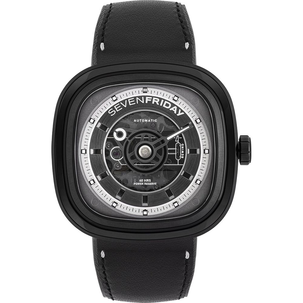 SEVENFRIDAY 限定發行版超酷黑 T系列機械錶-45mm(T1/04)