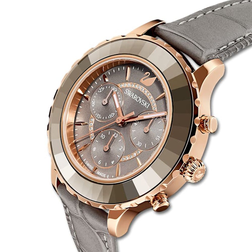 SWAROVSKI 施華洛世奇   Octea Lux Chrono奢華耀眼計時手錶-灰39.5mm 5452495