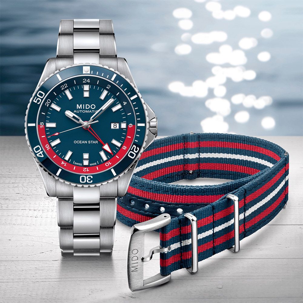 MIDO 美度 百事圈 Ocean Star GMT 海洋之星200米潛水機械錶 M0266291104100