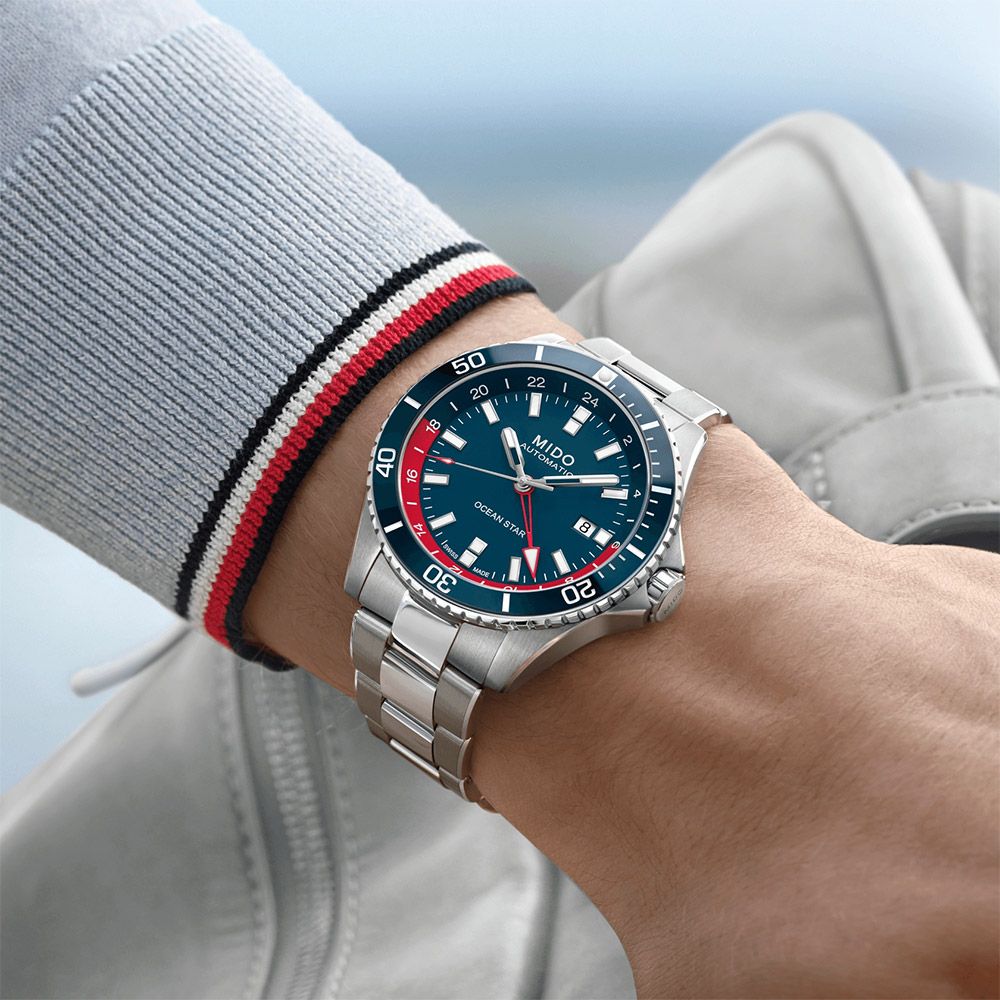 MIDO 美度 百事圈 Ocean Star GMT 海洋之星200米潛水機械錶 M0266291104100