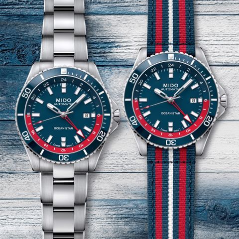 618一起狂歡🔹瘋狂送好禮MIDO美度 OCEAN STAR海洋之星 快拆錶帶 GMT潛水機械腕錶 禮物推薦 畢業禮物 44mm/M026.629.11.041.00