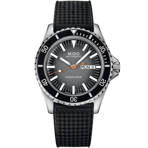 送原廠贈品，送5大好禮MIDO 美度 官方授權經銷商M5 Ocean Star 海洋之星200米機械腕錶/黑/40.5mm/M0268301708100