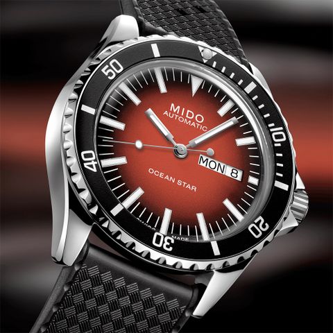 原廠公司貨，送5大好禮MIDO 美度 官方授權經銷商M5 Ocean Star 海洋之星200米機械腕錶/紅/40.5mm/M0268301742100