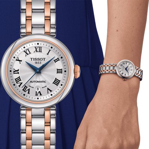 TISSOT 天梭 官方授權 Bellissima 浪漫邂逅羅馬時尚機械錶-T1262072201300