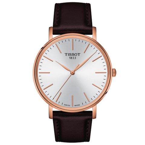 TISSOT 天梭 Everytime 經典雋永石英手錶-咖啡x銀/40mm T143.410.36.011.00