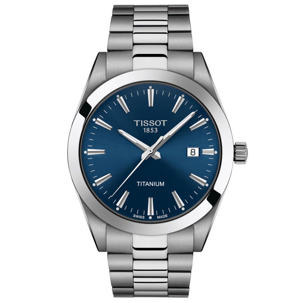 TISSOT 天梭 Gentleman系列 鈦金屬石英腕錶 禮物推薦 送禮首選 40mm/T127.410.44.041.00