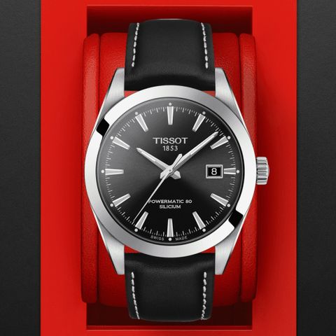 TISSOT 天梭 Gentleman系列 經典矽游絲機械腕錶 雙11 特惠 40mm/T1274071605100