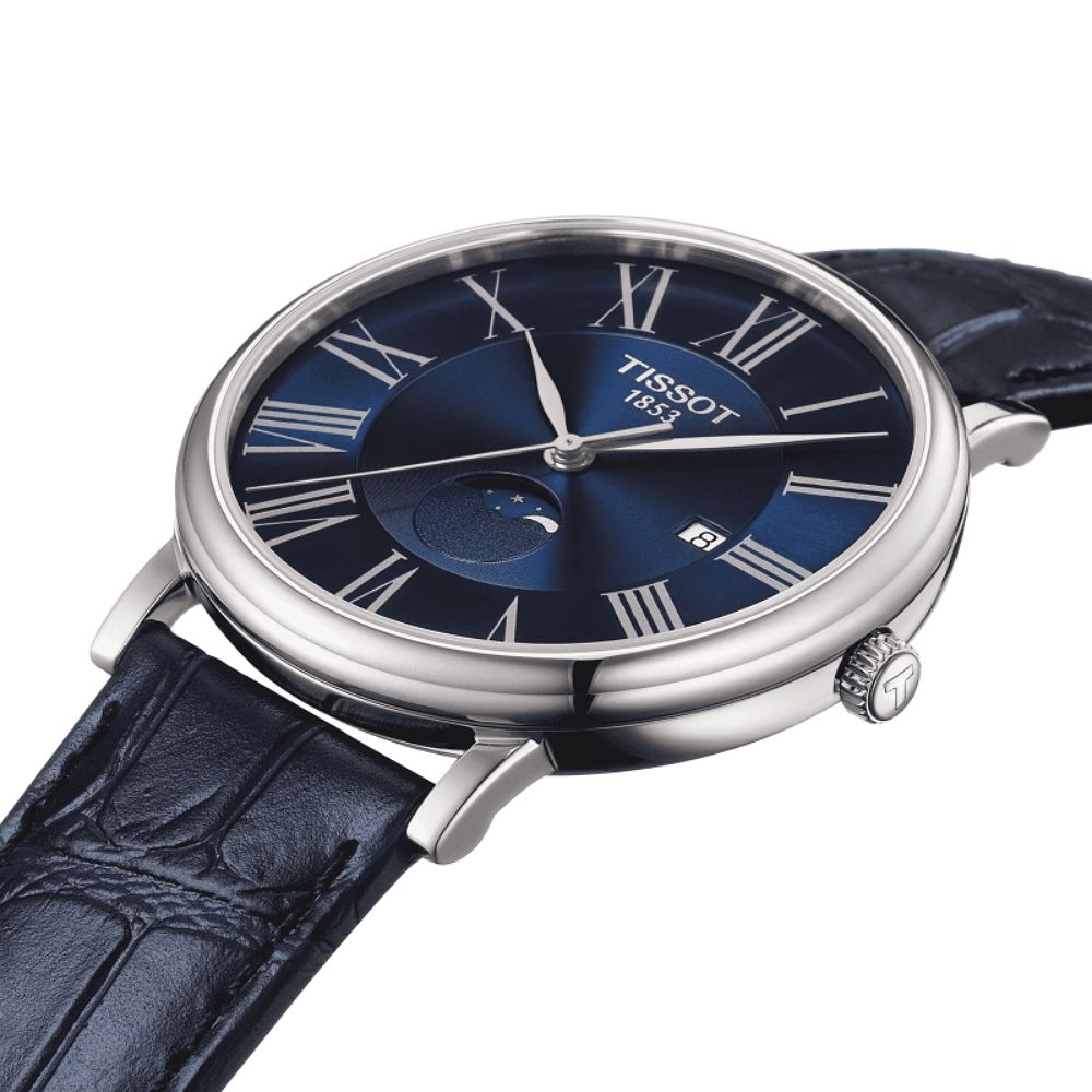 TISSOT 天梭 CARSON系列 經典羅馬月相腕錶 禮物推薦 送禮首選 40mm/T122.423.16.043.00