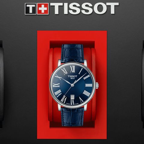 官方授權，預購商品TISSOT 天梭 CARSON 經典時尚男錶(T1224101604300)籃面羅馬刻度