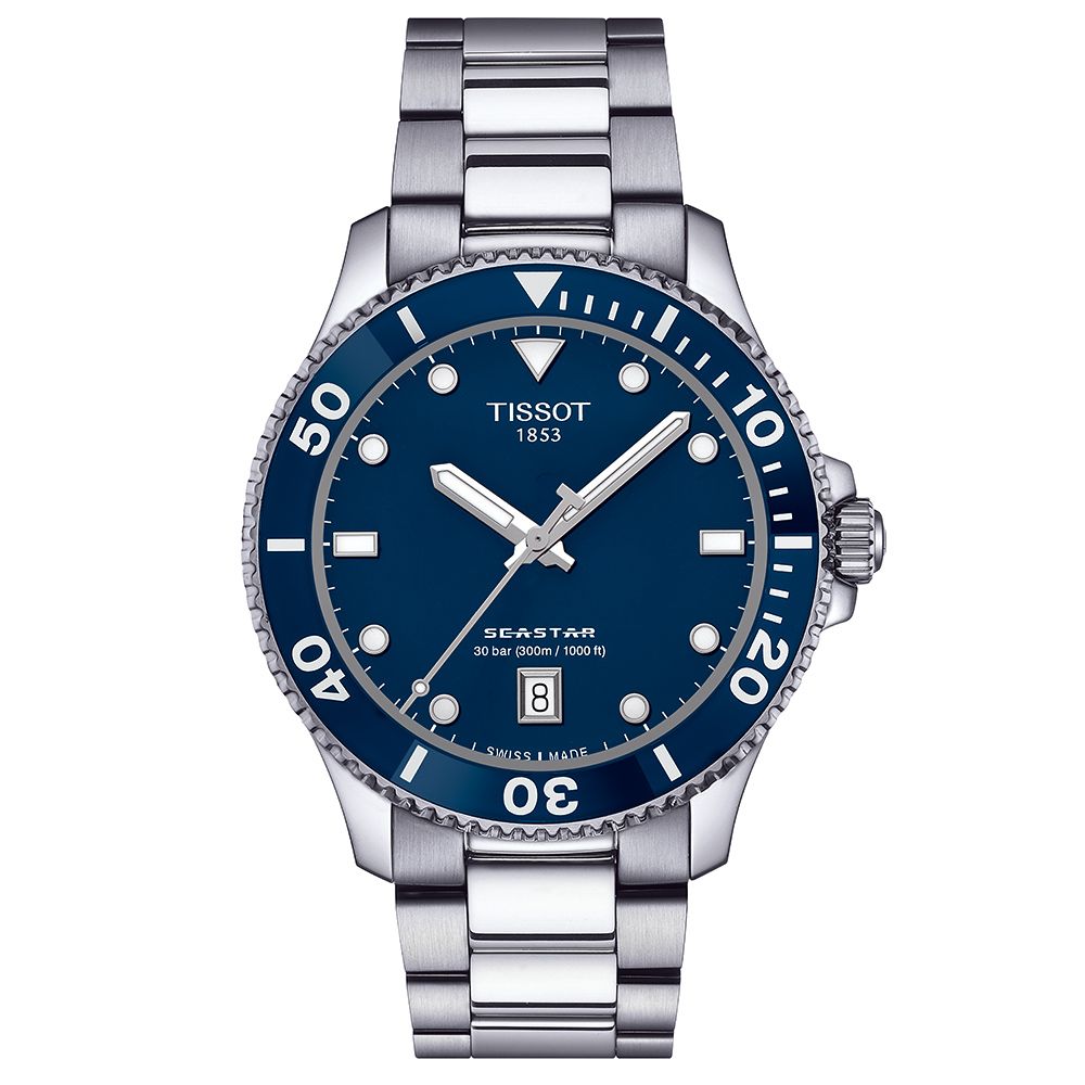 TISSOT 天梭 Seastar 1000 海洋之星300米潛水錶 對錶 情侶手錶(T1204101104100+T1202101104100)