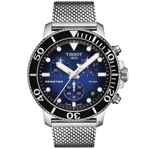 母親感恩月▼送禮推薦TISSOT 天梭 Seastar 1000 海洋之星300米潛水石英計時手錶-藍/45.5mm T1204171104102