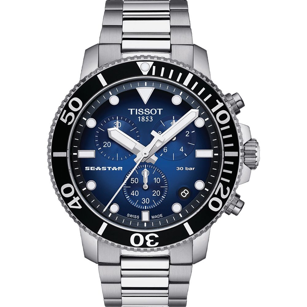 TISSOT 天梭 Seastar 1000 海洋之星300米潛水計時錶-45mm T1204171104101