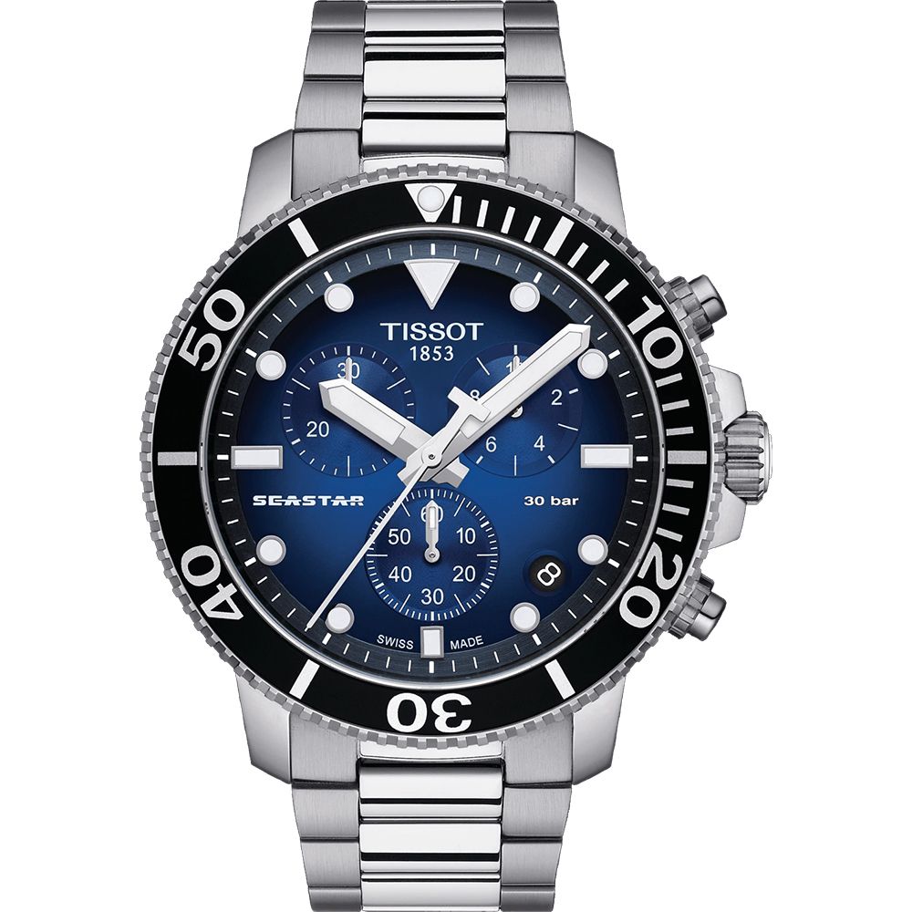 TISSOT 天梭 官方授權 Seastar 1000 海洋之星300米潛水計時錶-45mm T1204171104101