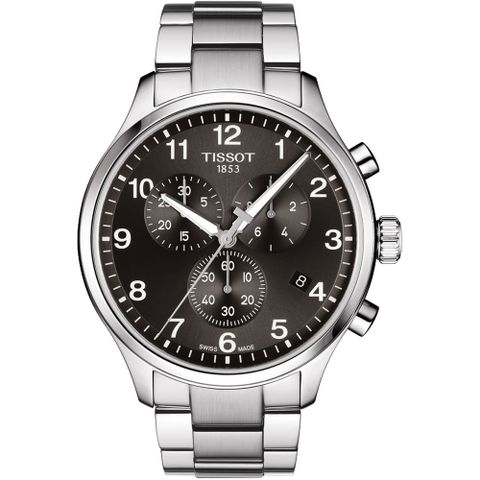 618購物節★送好禮TISSOT 天梭 韻馳系列 Chrono XL計時手錶-灰x銀/45mm T1166171105701