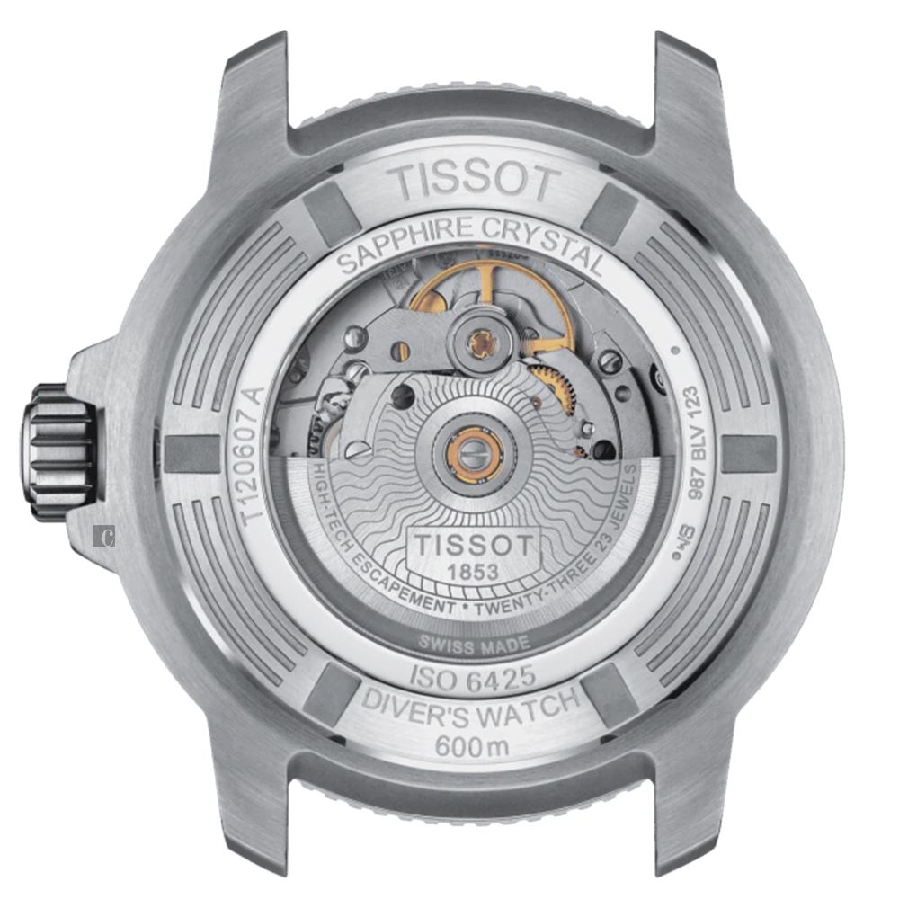 TISSOT 天梭 Seastar 2000 海洋之星600米潛水機械錶-藍/46mm T1206071104101