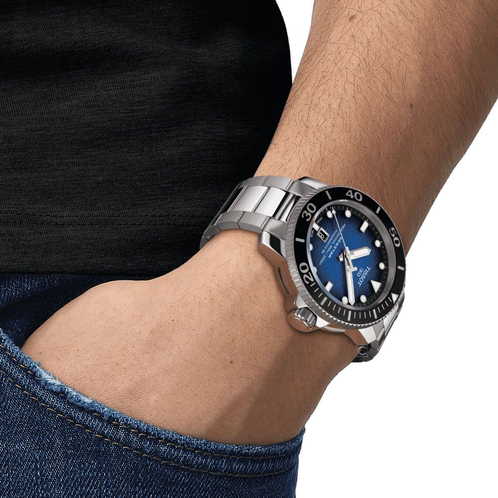 TISSOT 天梭   官方授權 Seastar2000 海星排氦閥裝置600米潛水機械錶-T1206071104101/46mm