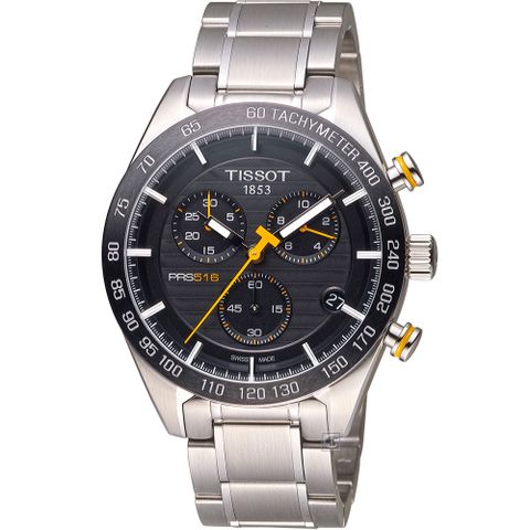 TISSOT 天梭 官方授權 PRS 516 Quartz Chronograph 賽車元素計時腕錶 T1004171105100