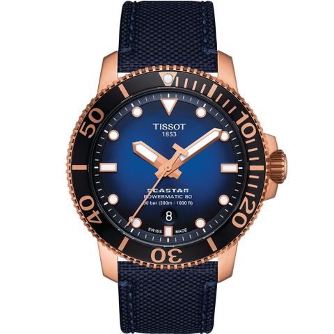 TISSOT 天梭 官方授權 Seastar 神祕藍海星300米潛水機械錶(T1204073704100)43mm