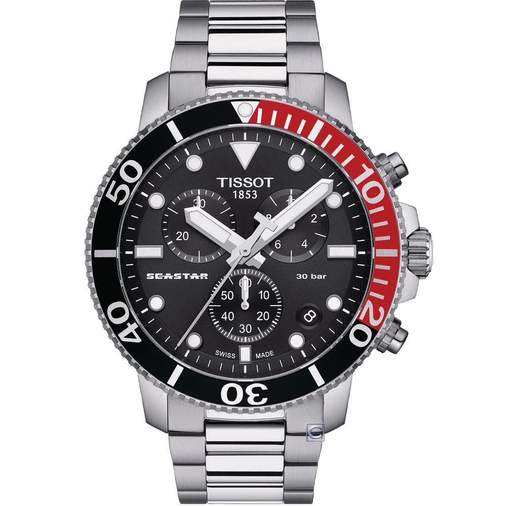 TISSOT 天梭   官方授權 SEASTAR 海星計時潛水錶(T1204171105101)45.5mm