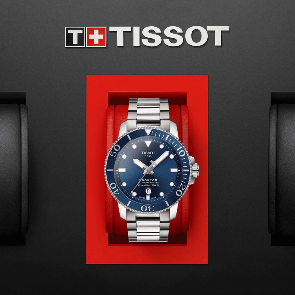 TISSOT 天梭 SEASTAR1000海星系列 300m 潛水機械腕錶 禮物推薦 送禮首選 / 43mm (T120.407.11.041.03)