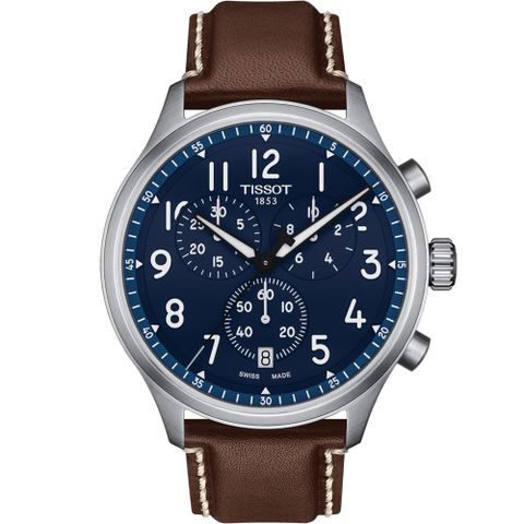 TISSOT 天梭 官方授權 Chrono XL韻馳系列經典計時腕錶(T1166171604200)45mm/藍
