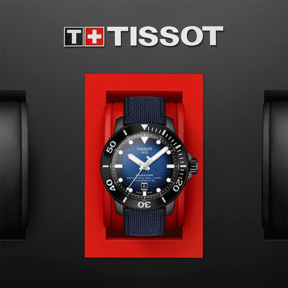 TISSOT 天梭Seastar 2000海洋之星陶瓷600米潛水錶/藍/46mm