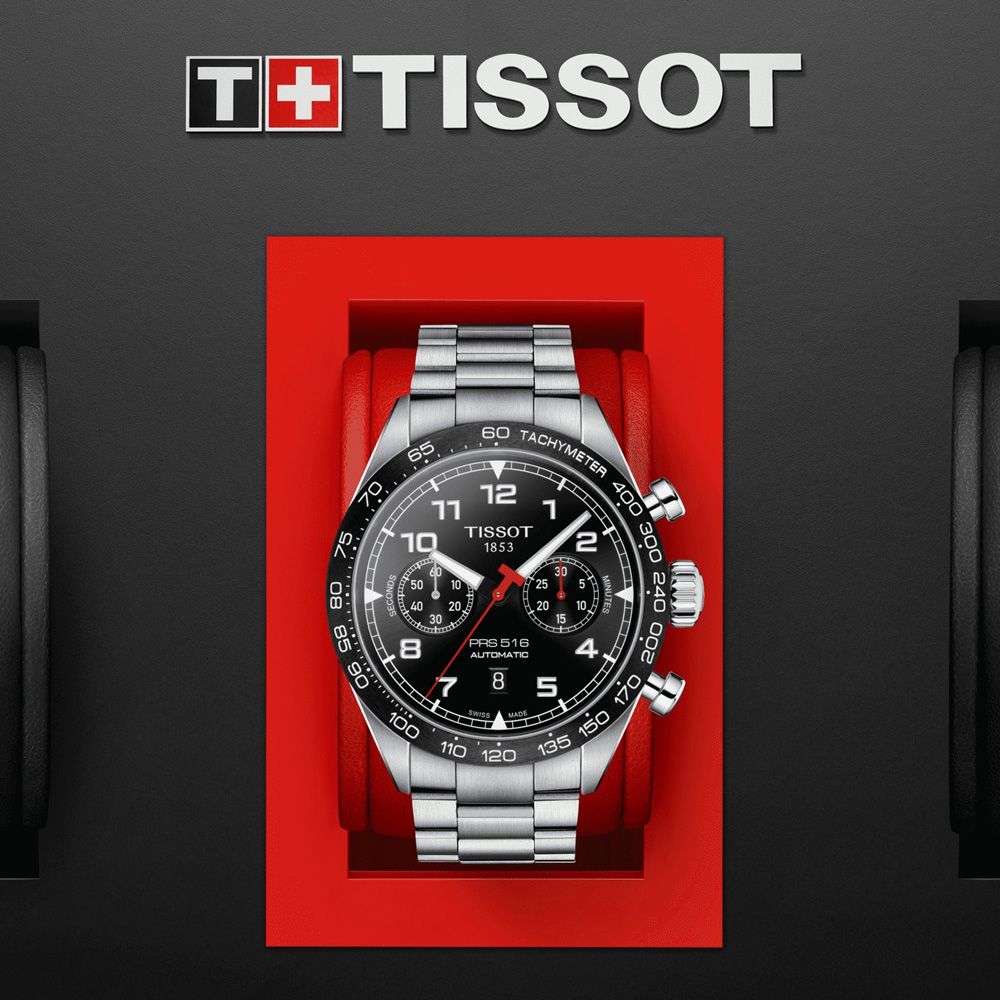 TISSOT 天梭 PRS516 經典賽車機械腕錶 禮物推薦 送禮首選 45mm/T131.627.11.052.00