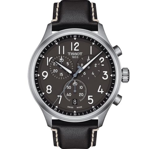 TISSOT 天梭 官方授權 Chrono XL韻馳系列經典計時腕錶-T1166171606200黑/45mm