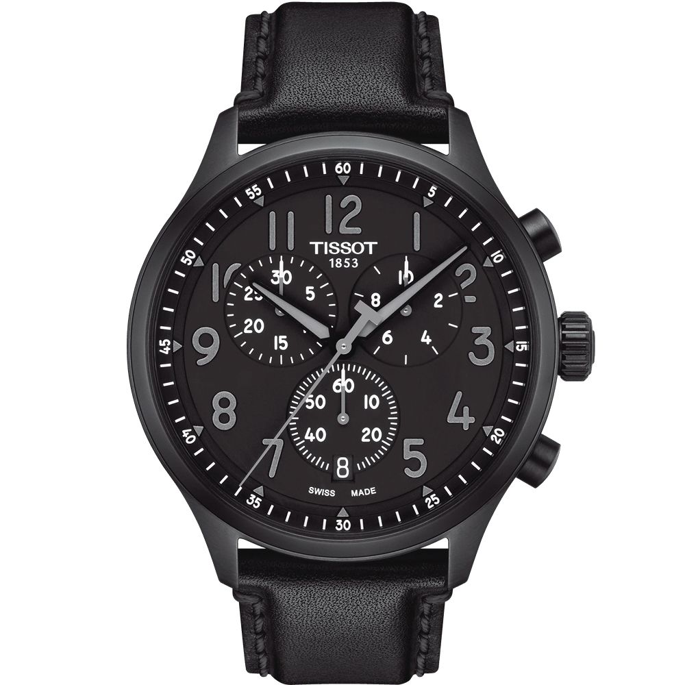 TISSOT 天梭 韻馳系列 Chrono XL計時手錶-黑/45mm T1166173605200