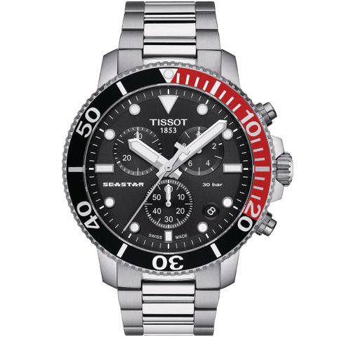 原廠公司貨▼送好禮TISSOT 天梭 Seastar 1000 海洋之星 可樂圈 300米潛水計時錶-45.5mm T120.417.11.051.01