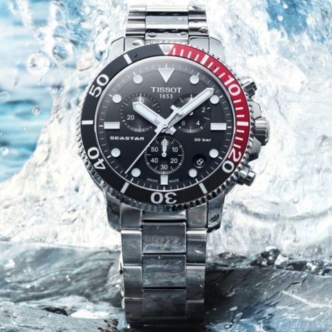 TISSOT 天梭 SEASTAR1000海星系列 300m 潛水計時腕錶 禮物推薦 送禮首選 455mm / T1204171105101