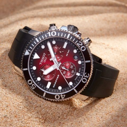 TISSOT 天梭 SEASTAR1000海星系列 300m 潛水計時腕錶 禮物推薦 送禮首選 455mm / T1204171742100