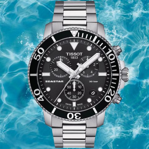 TISSOT 天梭 SEASTAR1000海星系列 300m 潛水計時腕錶 禮物推薦 送禮首選 455mm / T1204171105100