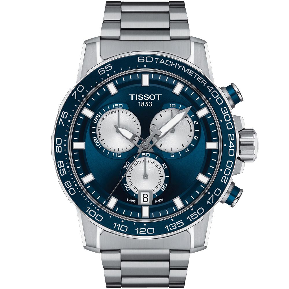 TISSOT 天梭 官方授權 Supersport 三眼計時手錶 T1256171104100