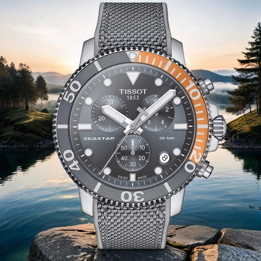 TISSOT 天梭 官方授權 水鬼 Seastar 1000 海洋之星300米潛水石英計時手錶-45.5mm T1204171708101