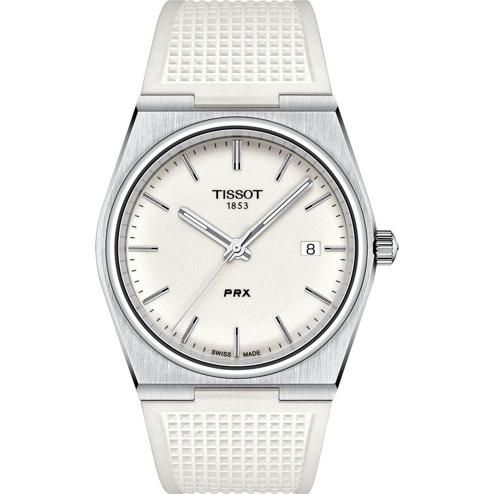 TISSOT 天梭 官方授權 PRX系列 夜光版70年代復刻手錶-白/40mm T1374101701100