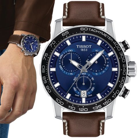 TISSOT 天梭 SUPERSPORT 三眼計時腕錶 雙11 特惠 455mm/T1256171604100